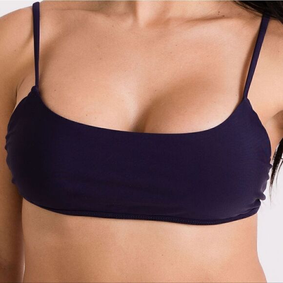 NWT: Scoop Bikini Tops in Green Palm and Deep Purple in Small - Picture 5 of 13